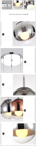 Moderne argent boule de verre suspension plafonnier lustre salon chambre salle à manger cuisine maison lumière pendentif luminaire