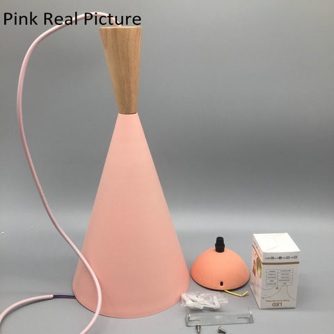 Suspension Bois Lustre E27 Base Pour salon chambre à coucher salle à manger bureau Bar Café Rose