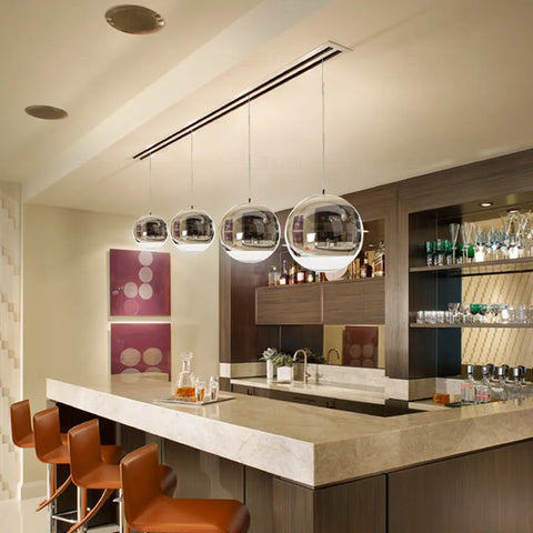 Suspension Moderne Sphérique Verre Lustre E27 Base Pour salon chambre à coucher salle à manger bureau Bar Café