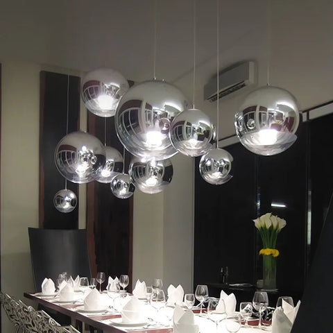 Suspension Moderne Sphérique Verre Lustre E27 Base Pour salon chambre à coucher salle à manger bureau Bar Café