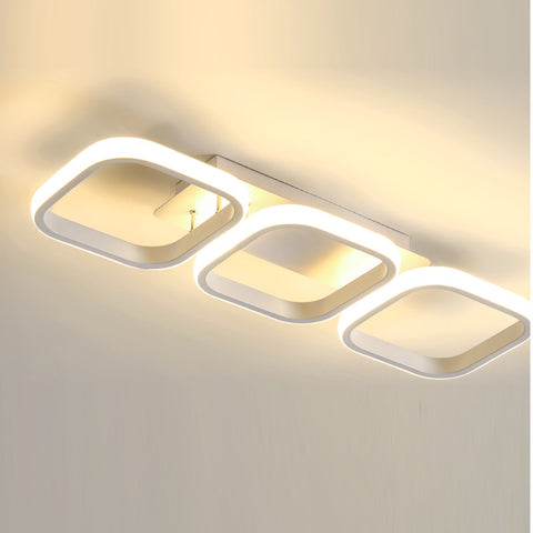 Plafonnier LED 40W, Plafonnier Géométrique Simple, Plafonnier Créatif Carré en Métal, Convient pour Salon, Chambre, Salle à Manger, Lumière Neutre 4000K (Blanc)