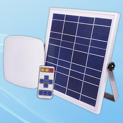 Plafonnier solaire, lumière blanche 6000K, contrôle de la lumière/télécommande/capteur radar, rallonge de 5m