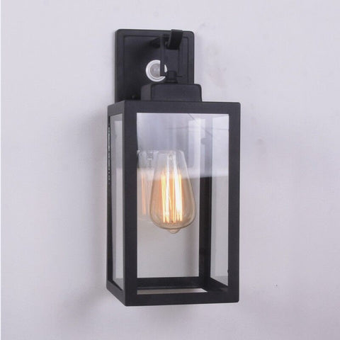 Applique Murale Extérieur Lanterne Mural Luminaires muraux d'extérieur, Lampe Murale Extérieure Luminaire mural noir mat antirouille pour garage, porte, couloir.