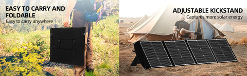 Panneau Solaire Pliable 150W Panneau Solaire Portable pour la Plupart des générateurs solaires, Ordinateurs Portables pour centrales électriques, téléphone Portable, extérieur, Camping