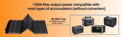 Panneau Solaire Pliable 150W Panneau Solaire Portable pour la Plupart des générateurs solaires, Ordinateurs Portables pour centrales électriques, téléphone Portable, extérieur, Camping