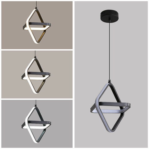 Lampe à suspension LED moderne pour lit 1 place 32 W à intensité variable pour chambre à coucher et salon