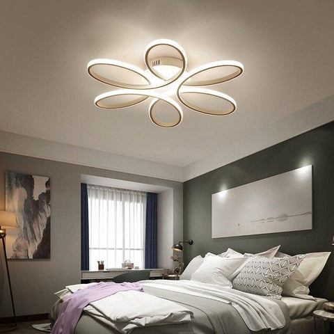 Plafonnier LED Design moderne Forme de fleur créative Lampe de Plafond Pour salon chambre à coucher salle à manger bureau Lumière Blanche Chaude 3000K